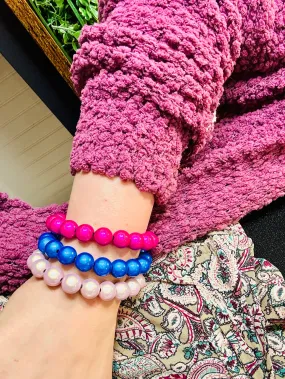 Iridescent Bubble Beaded Bracelets