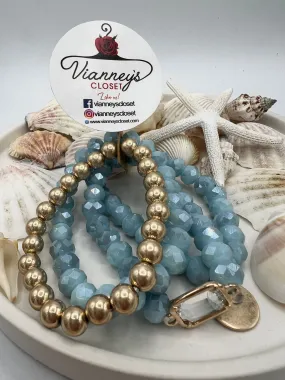 Kimberly Light Blue Beaded Bracelets