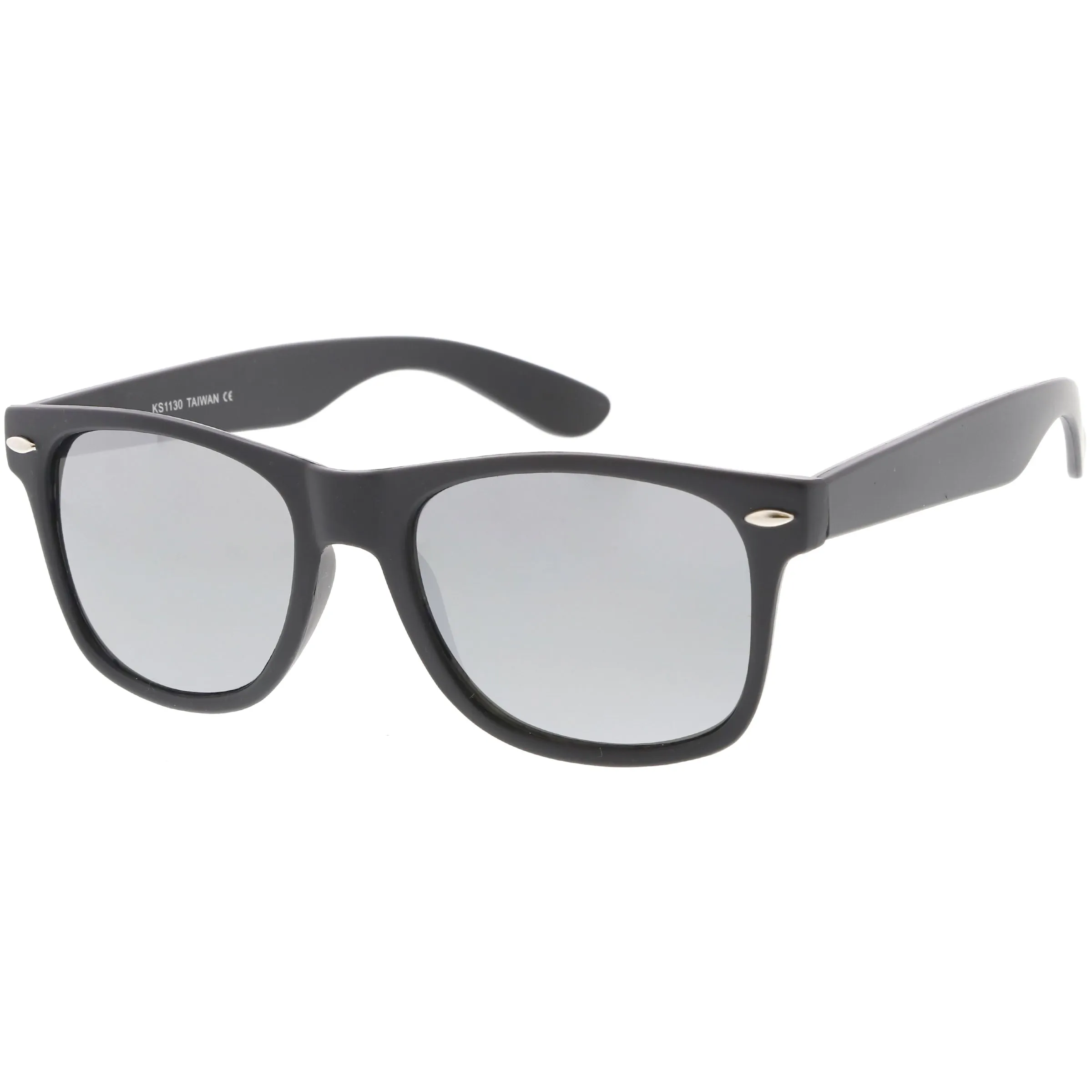 Large Classic Horned Rim Mirrored Lens Sunglasses C769