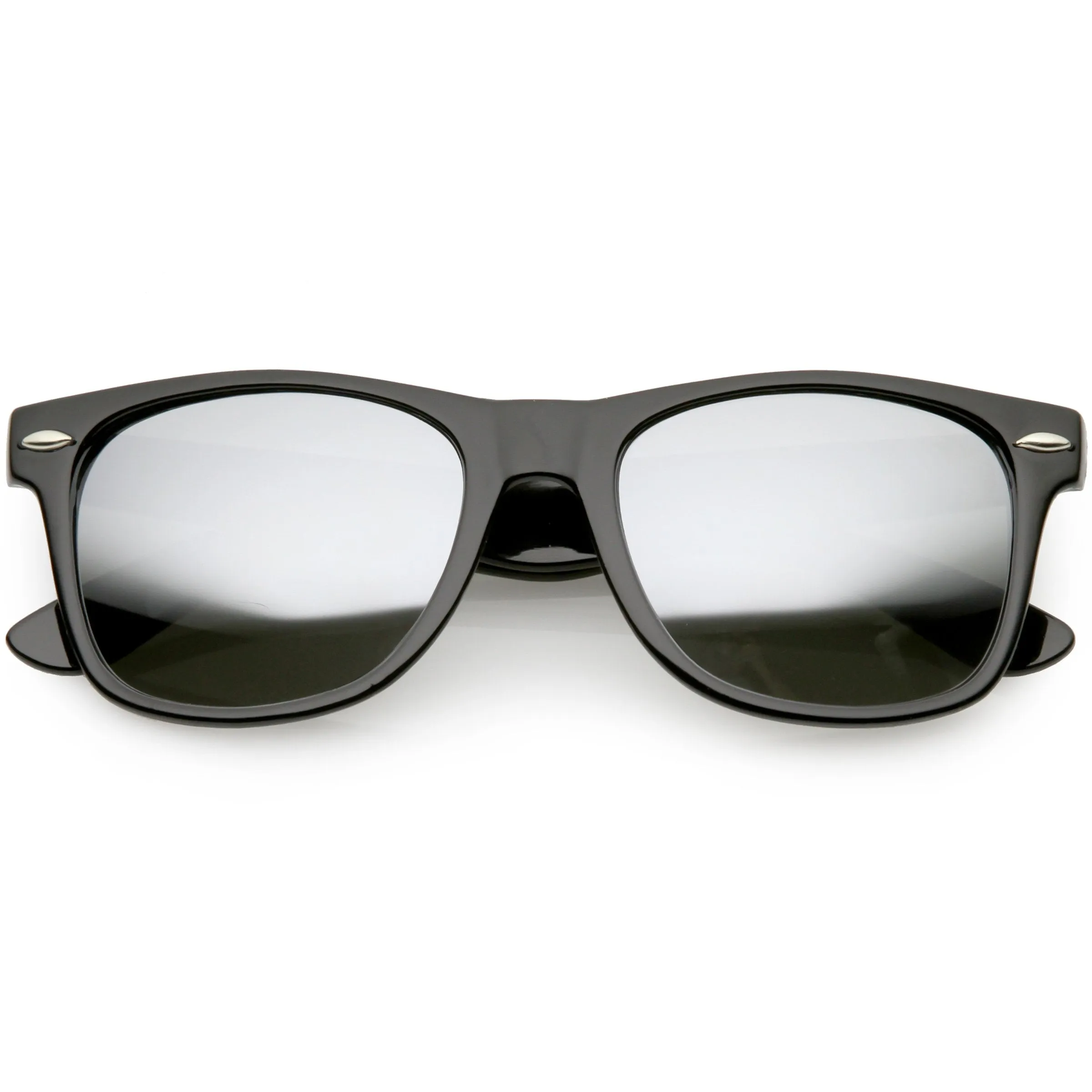 Large Classic Horned Rim Mirrored Lens Sunglasses C769