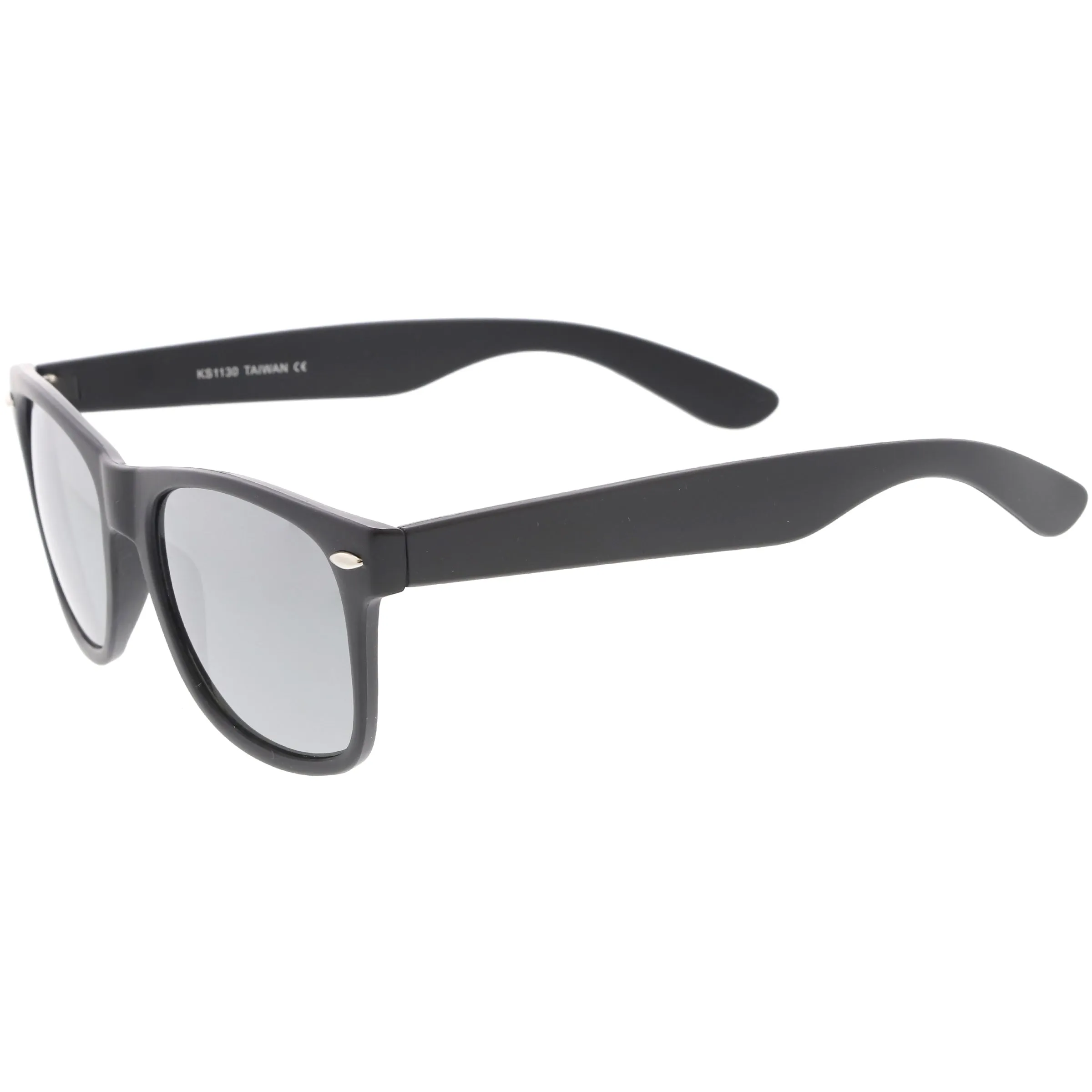 Large Classic Horned Rim Mirrored Lens Sunglasses C769