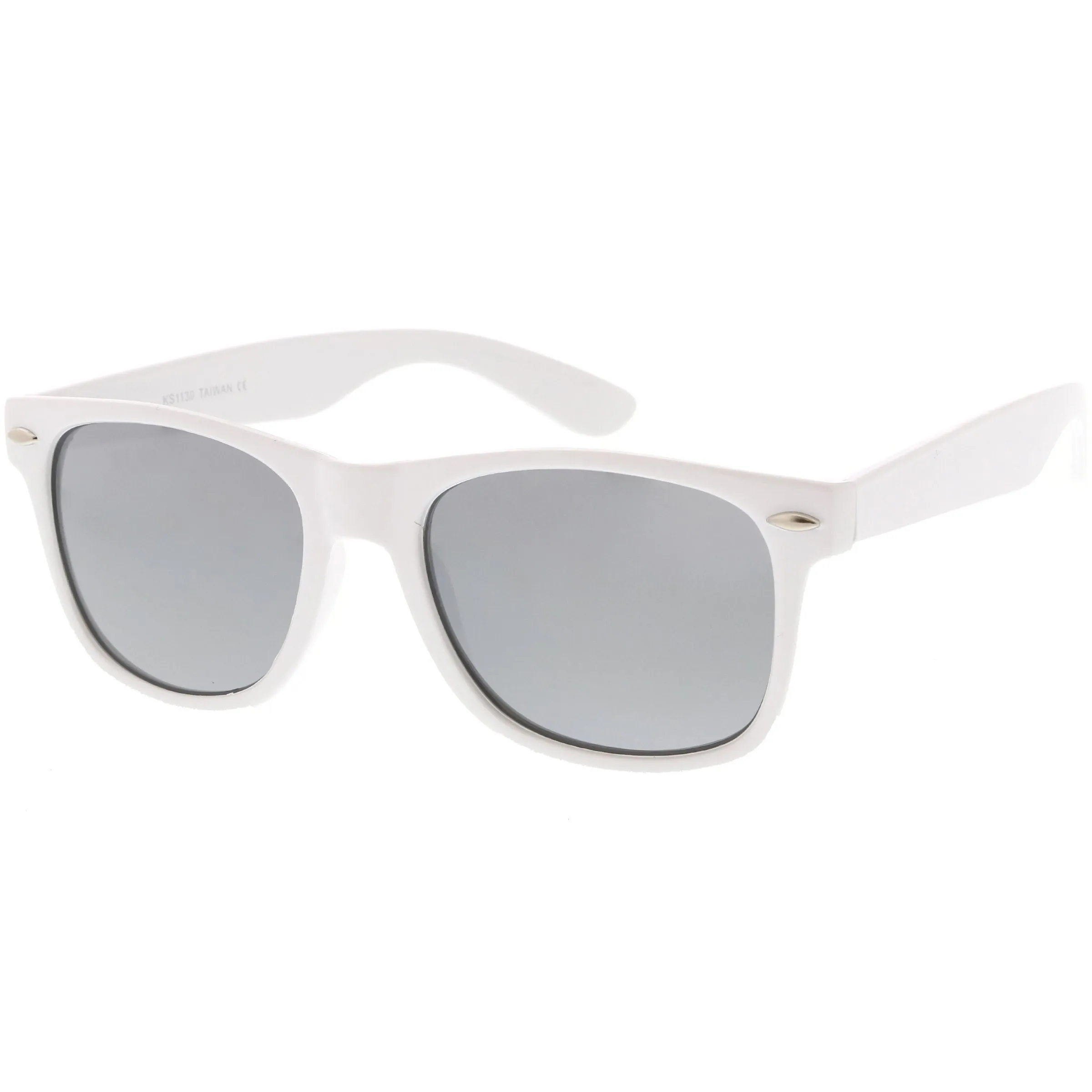 Large Classic Horned Rim Mirrored Lens Sunglasses C769