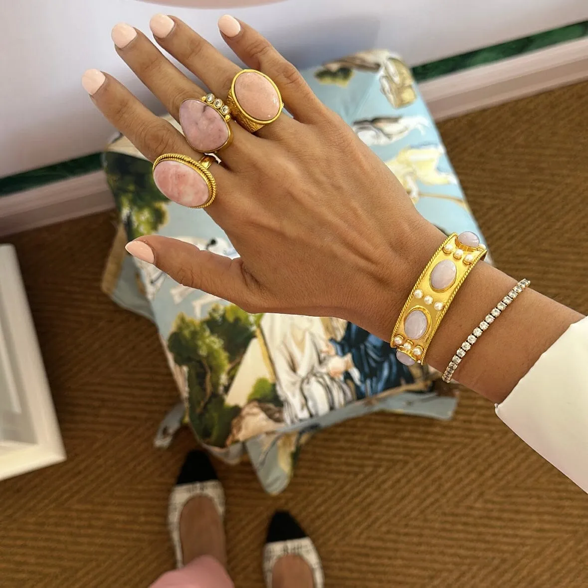 Lizardite Pearl Cuff Bracelet: The Viviene