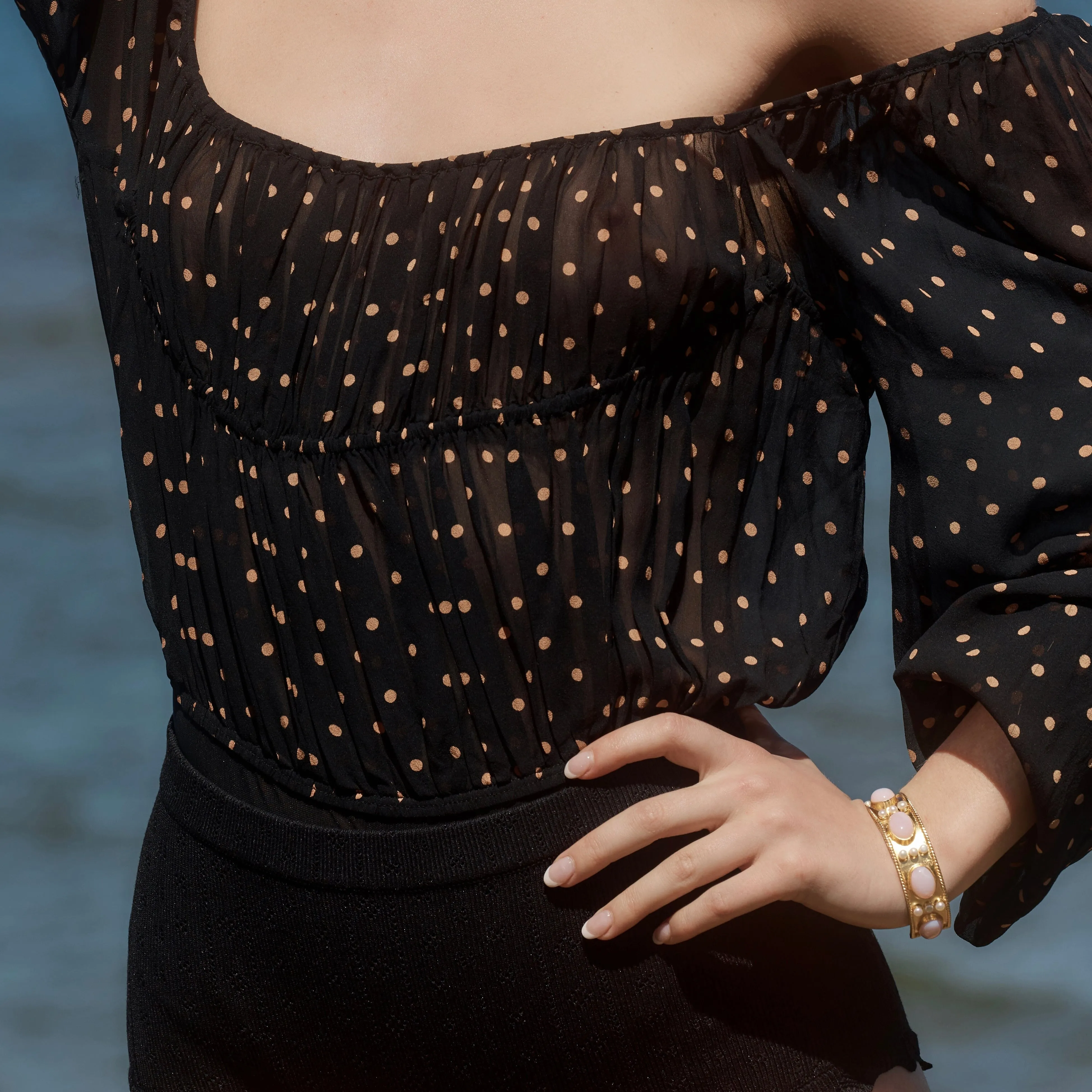 Lizardite Pearl Cuff Bracelet: The Viviene