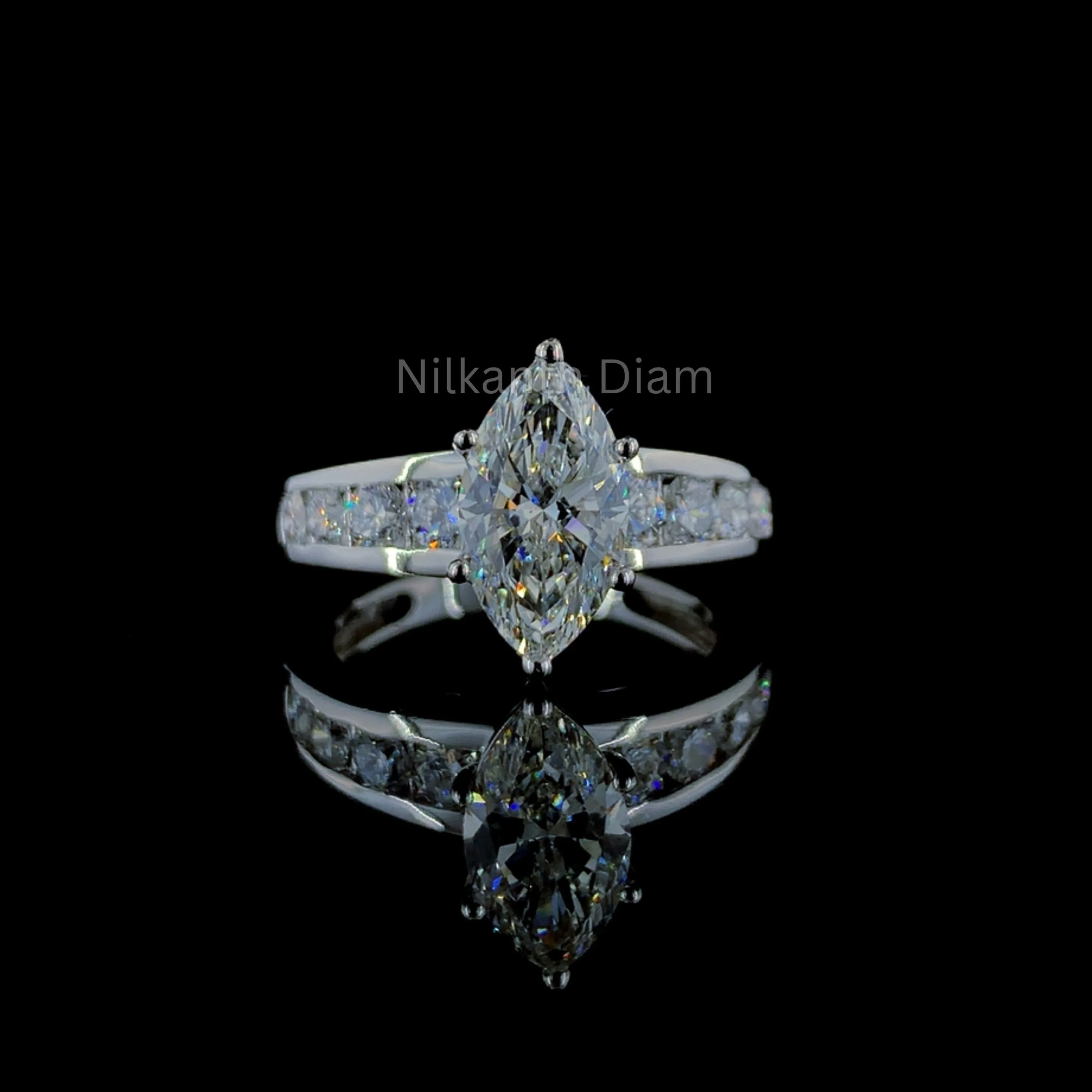 Marquise Brilliant Six Prong  Solitaire Ring
