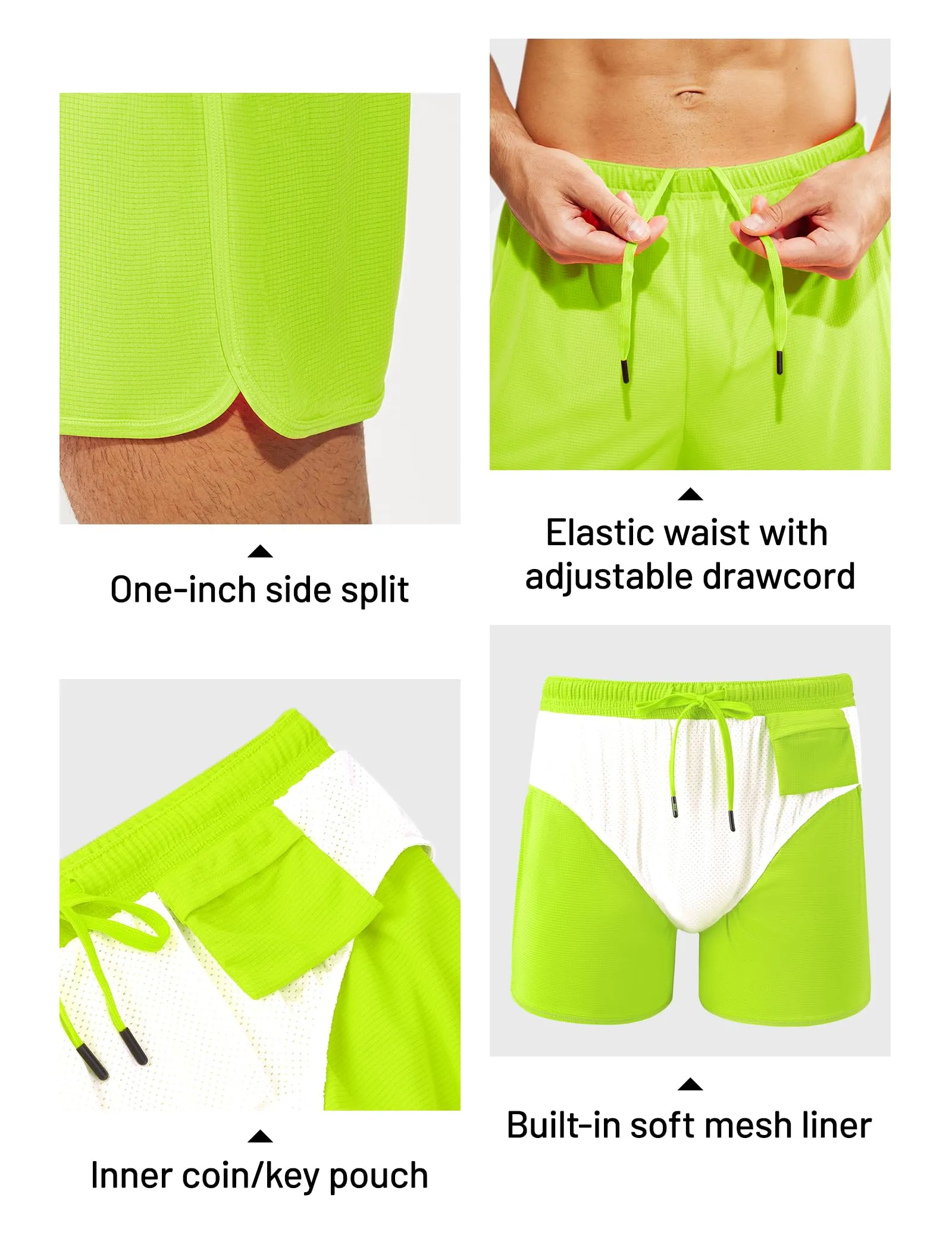 Men's 3-Inch Quick Dry Running Shorts with Liner