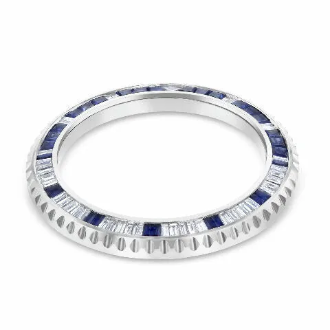 MENS 4.50CT SAPPHIRE & DIAMOND BEZEL FOR ROLEX SUBMARINER, GMT MASTER 2 40MM WG