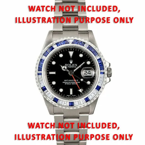 MENS 4.50CT SAPPHIRE & DIAMOND BEZEL FOR ROLEX SUBMARINER, GMT MASTER 2 40MM WG