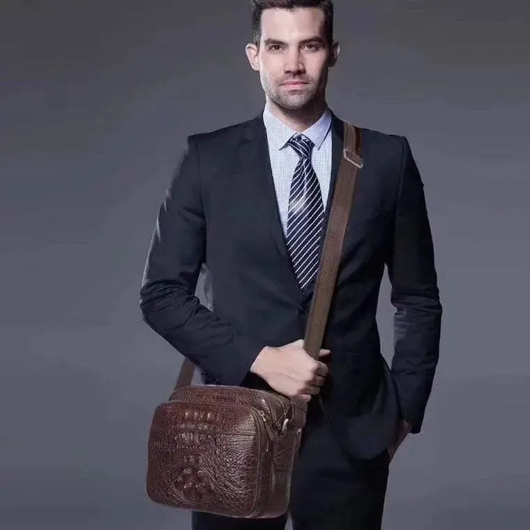 Men's  Crocodile Leather Small Ipad Messenger Bags ,Cross body Bags
