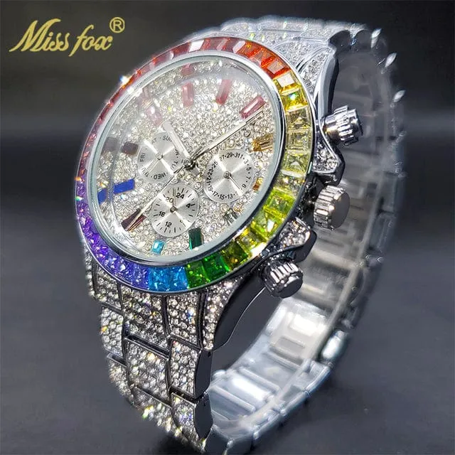 Men's Luxury Gold or Silver Waterproof Stainless Steel Watch