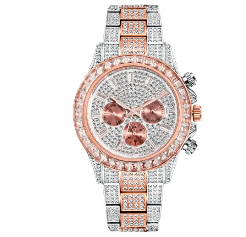 Men's Luxury Gold or Silver Waterproof Stainless Steel Watch