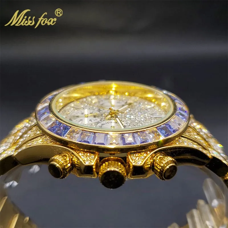 Men's Luxury Gold or Silver Waterproof Stainless Steel Watch