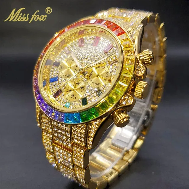 Men's Luxury Gold or Silver Waterproof Stainless Steel Watch