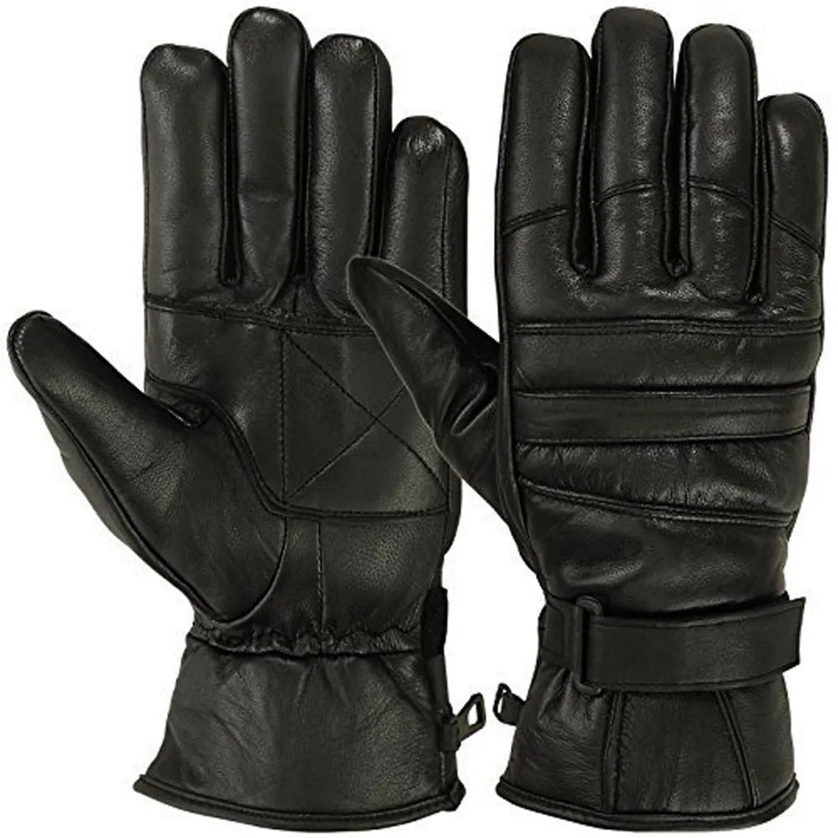 Mens Warm Winter Cold Weather Glove Leather Motorcycle Gloves Thermal Linning