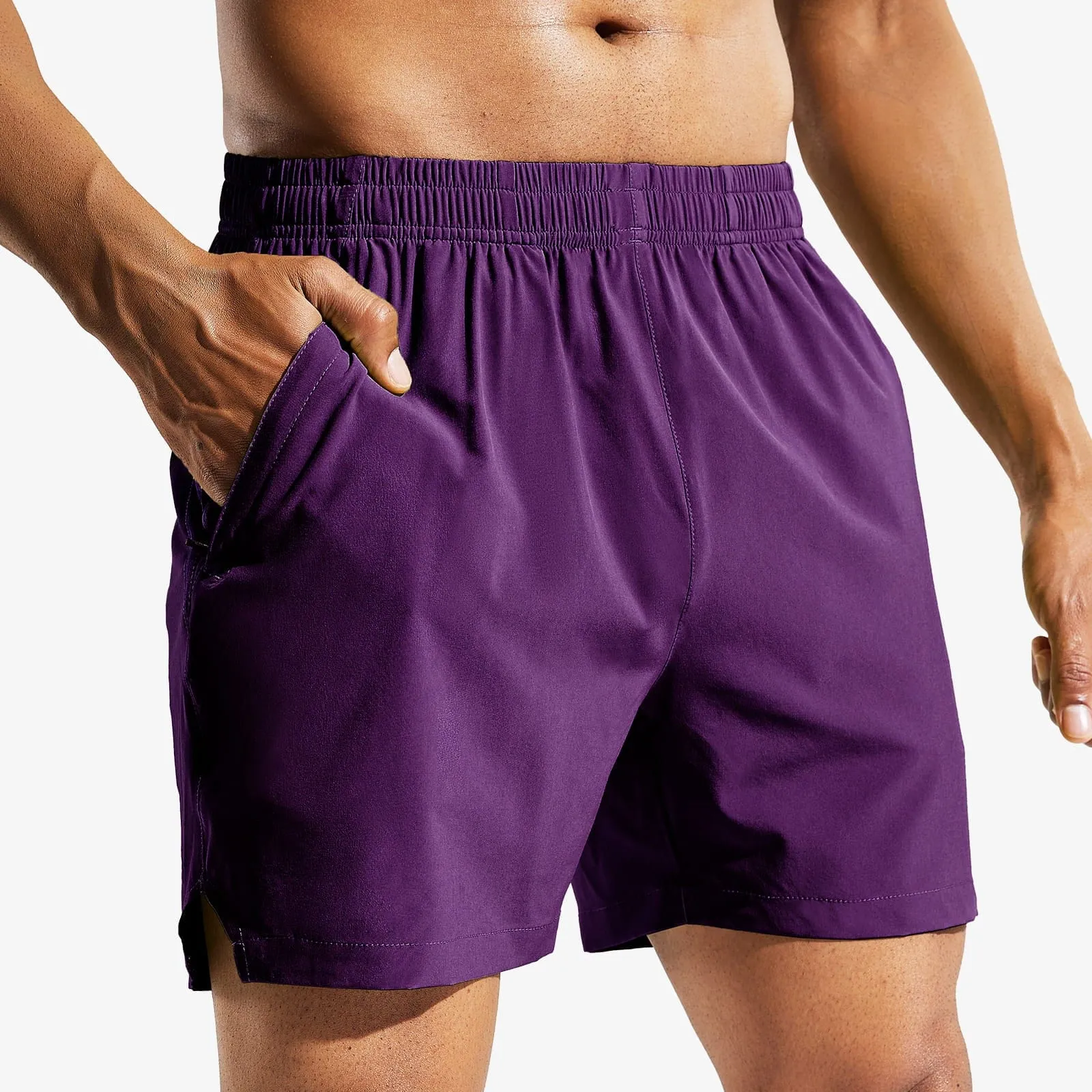 Men's Workout 5 Inches Running Shorts with Zipper Pockets