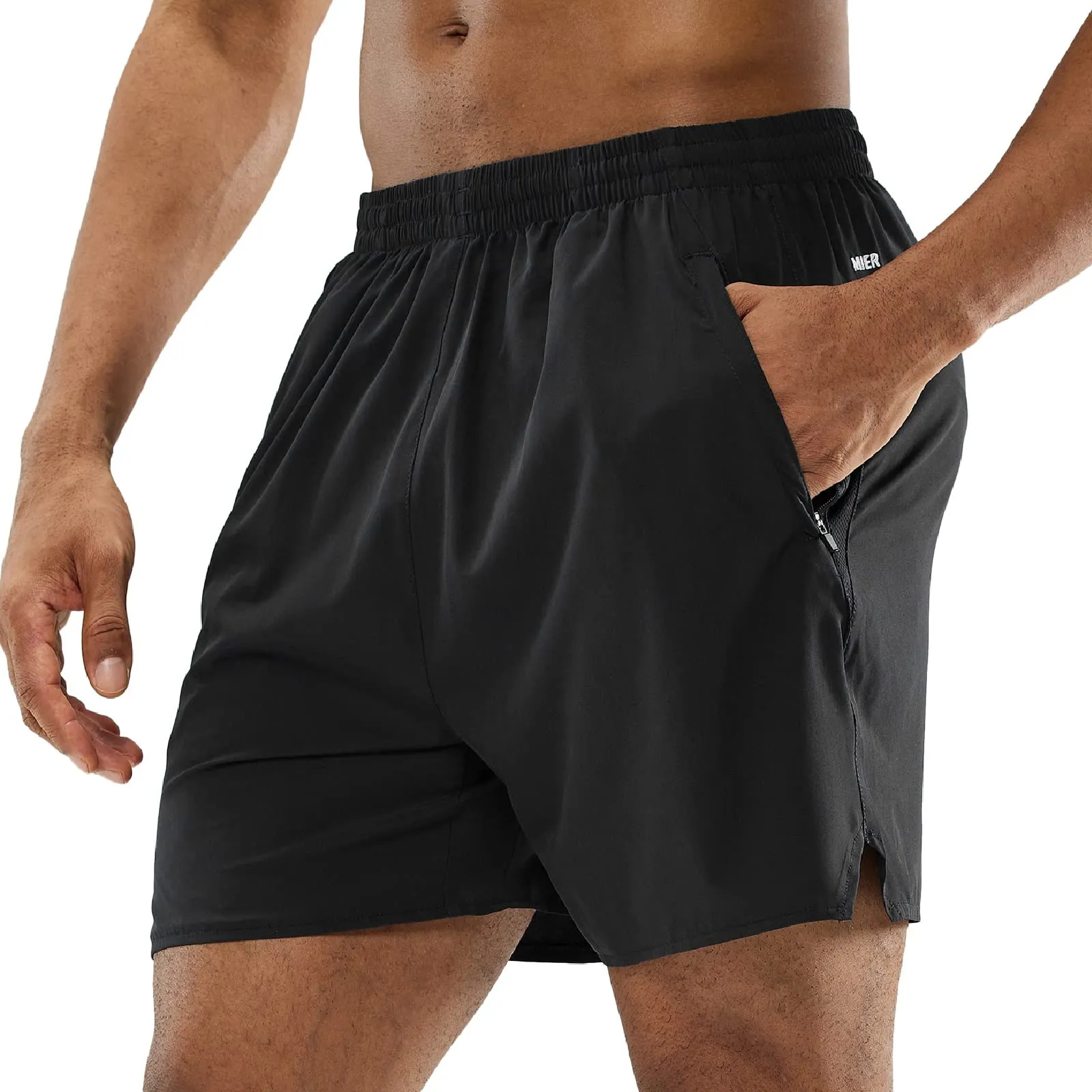 Men's Workout 5 Inches Running Shorts with Zipper Pockets