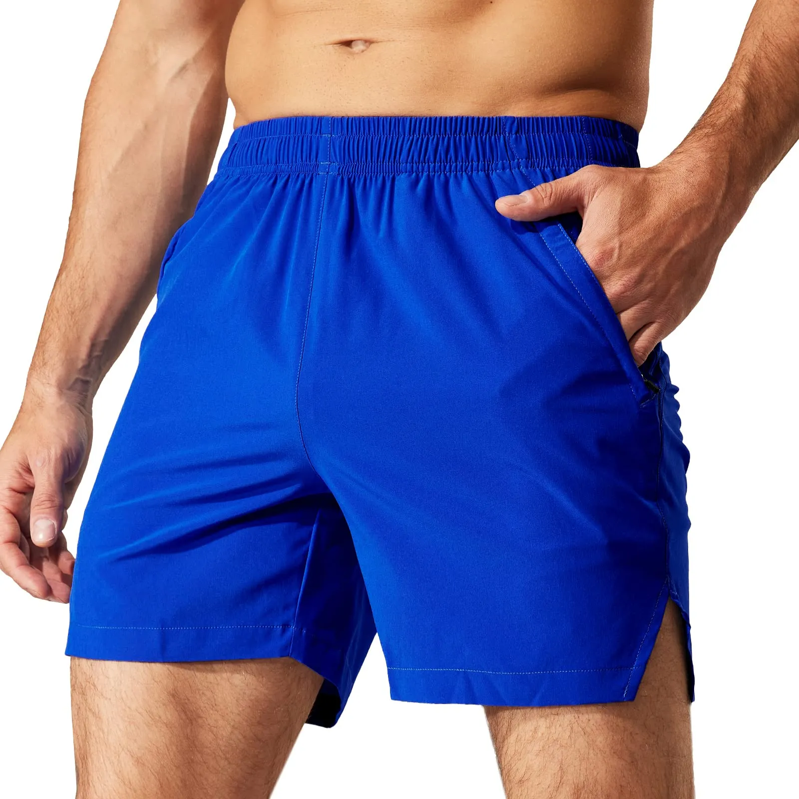 Men's Workout 5 Inches Running Shorts with Zipper Pockets