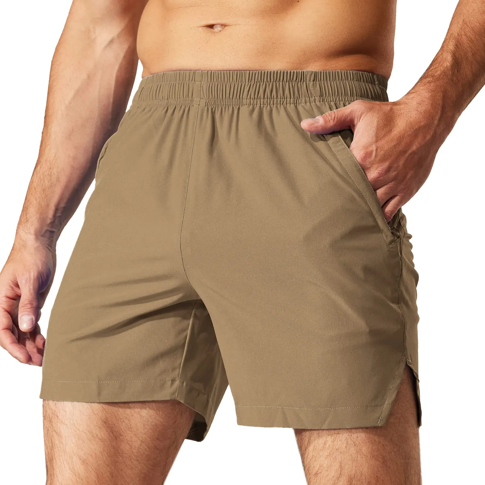 Men's Workout 5 Inches Running Shorts with Zipper Pockets