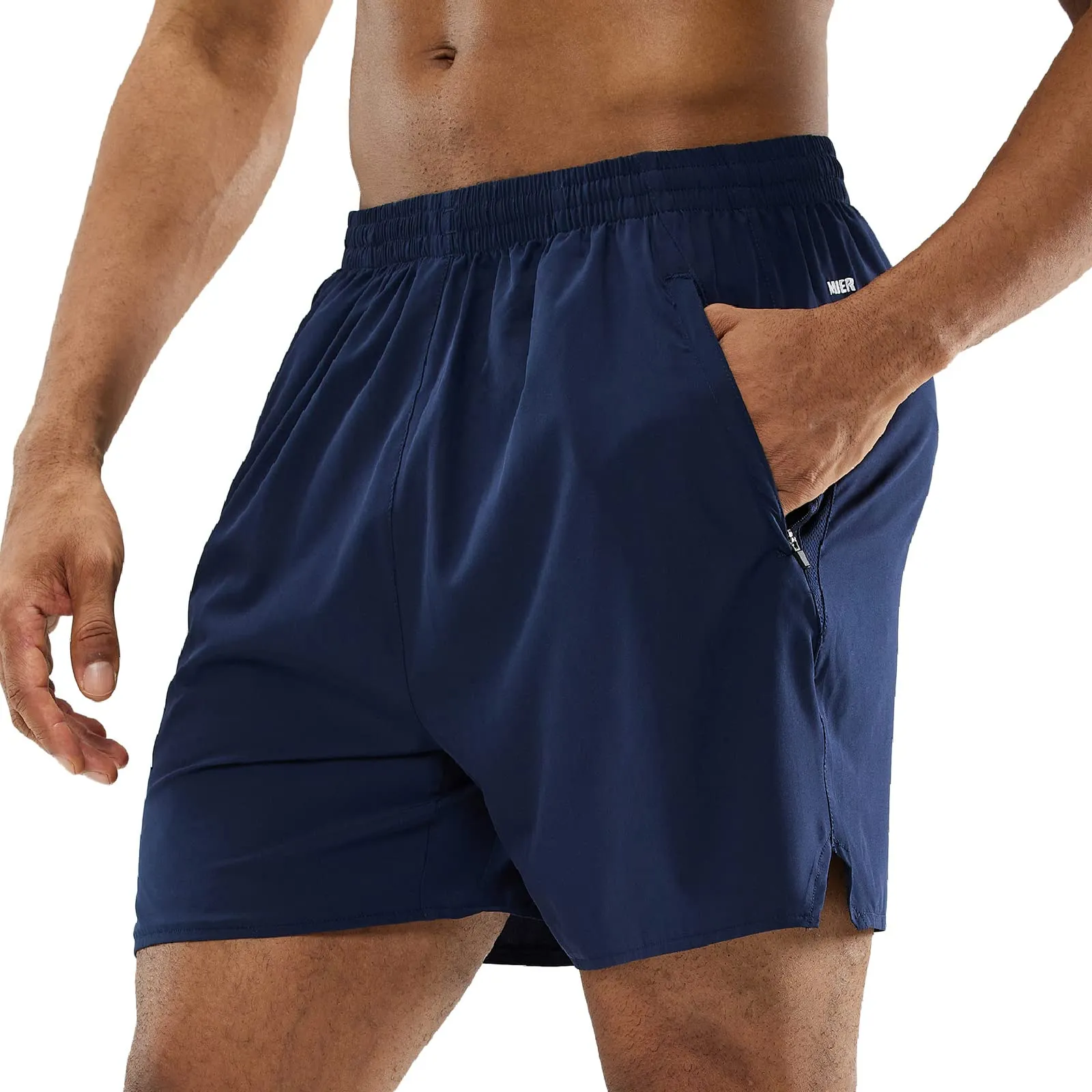 Men's Workout 5 Inches Running Shorts with Zipper Pockets