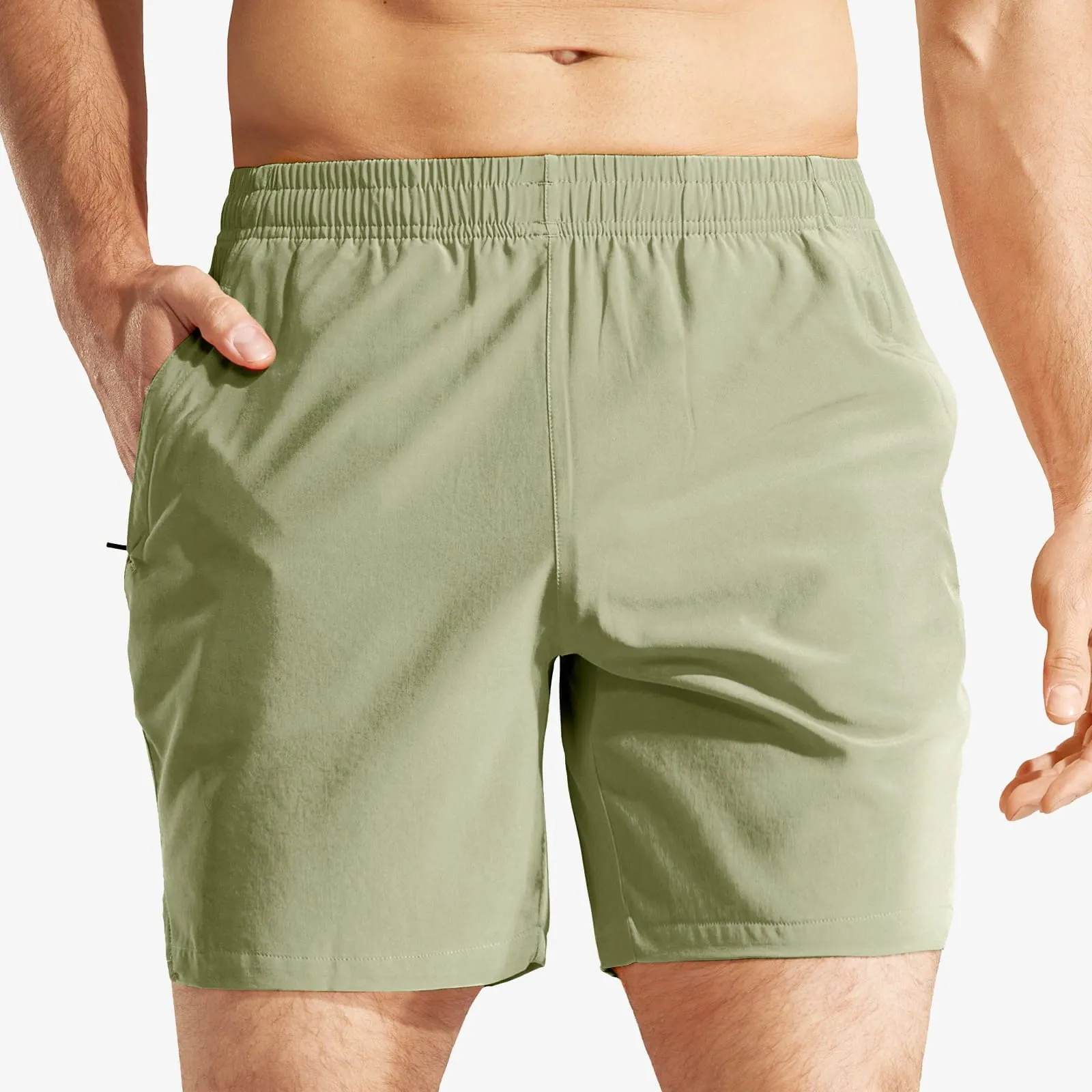 Men's Workout 5 Inches Running Shorts with Zipper Pockets