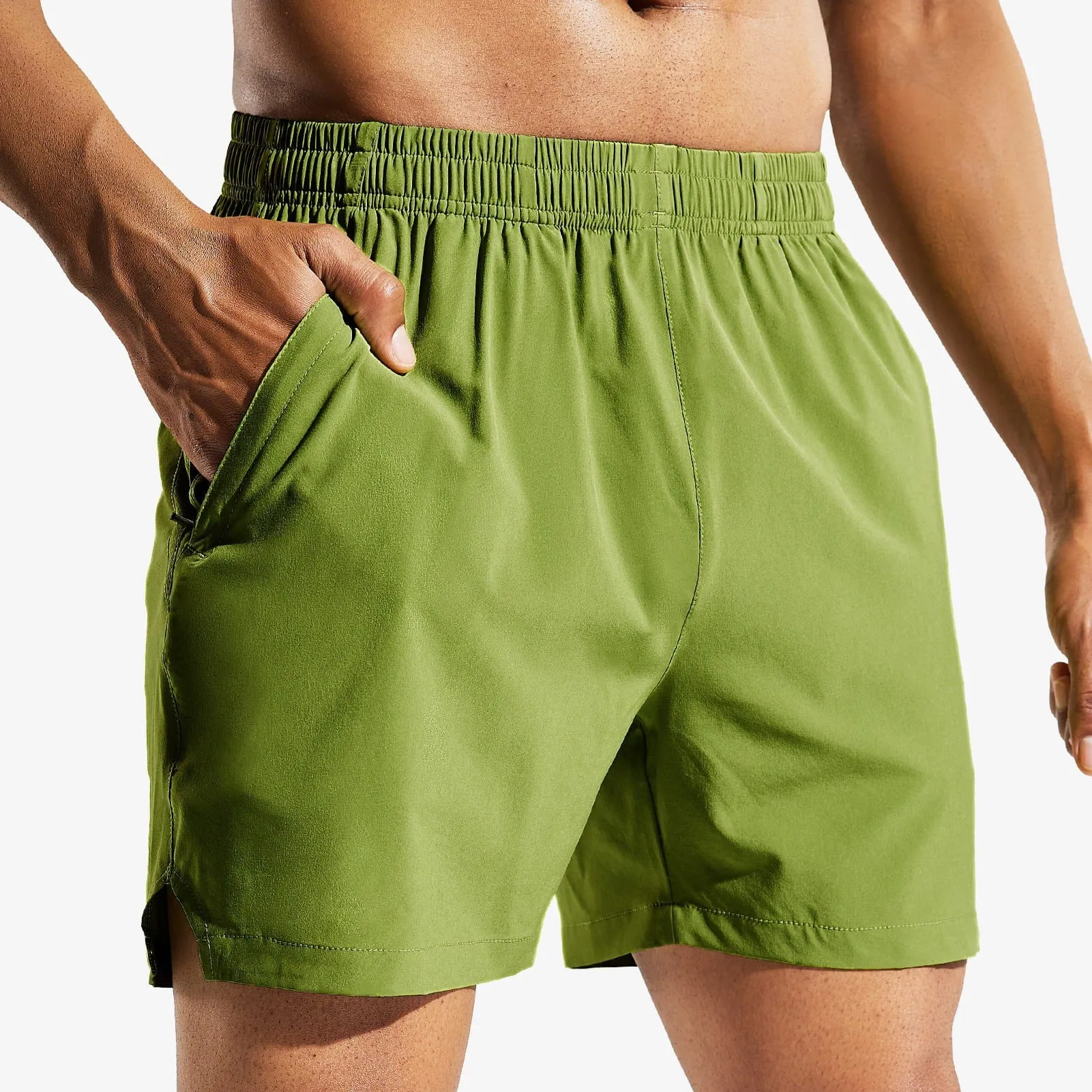 Men's Workout 5 Inches Running Shorts with Zipper Pockets