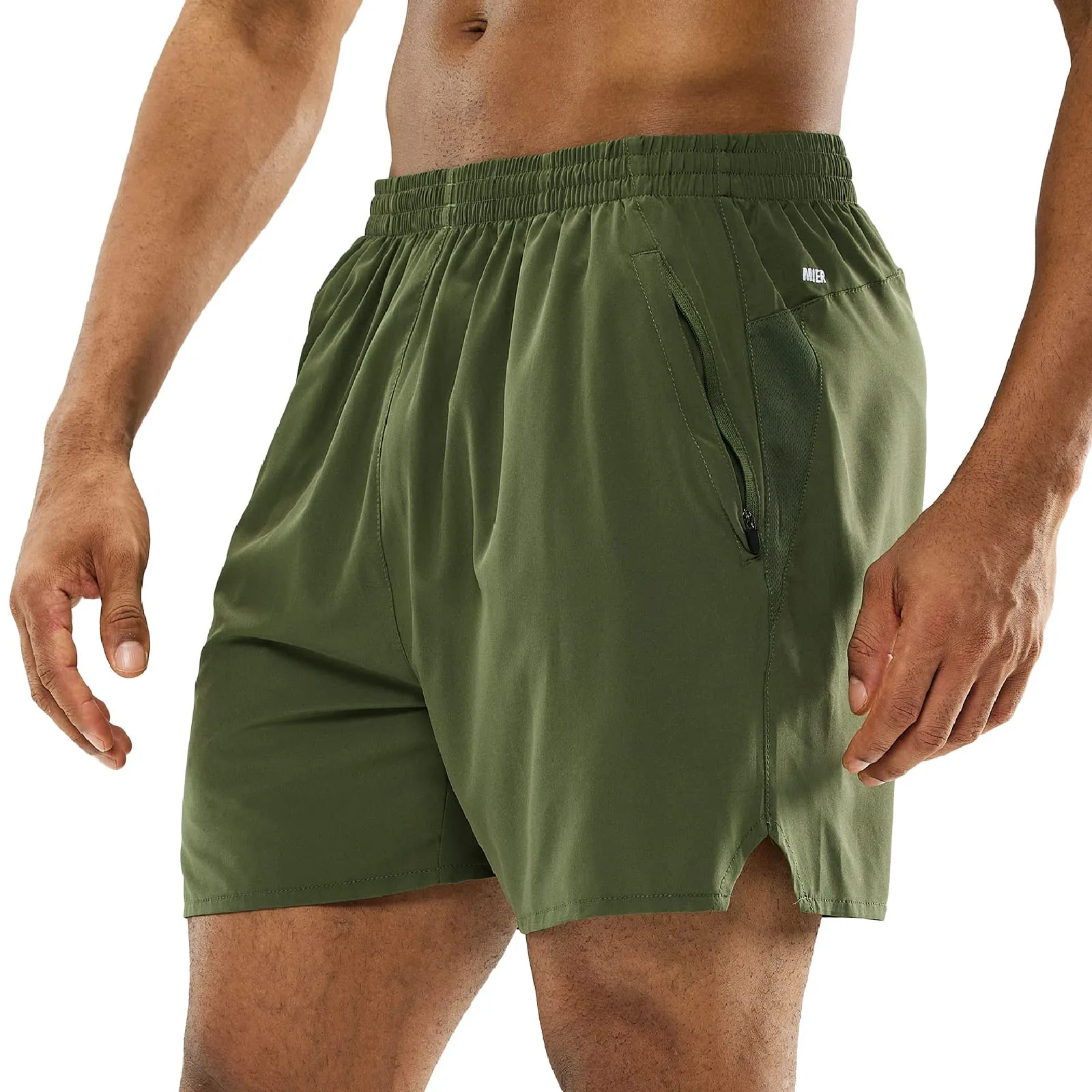 Men's Workout 5 Inches Running Shorts with Zipper Pockets