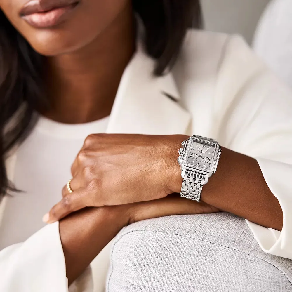 Michele Deco Diamond High Shine Stainless Steel Watch