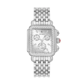 Michele Deco Diamond High Shine Stainless Steel Watch