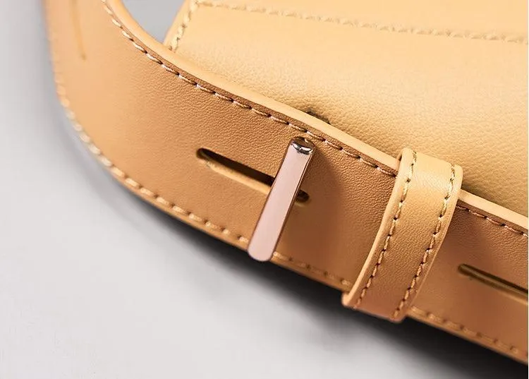 Minimalist Genuine Leather Bucket Bag | Leather Shoulder Bag, Chic Crossbody Bag, Gift for Her