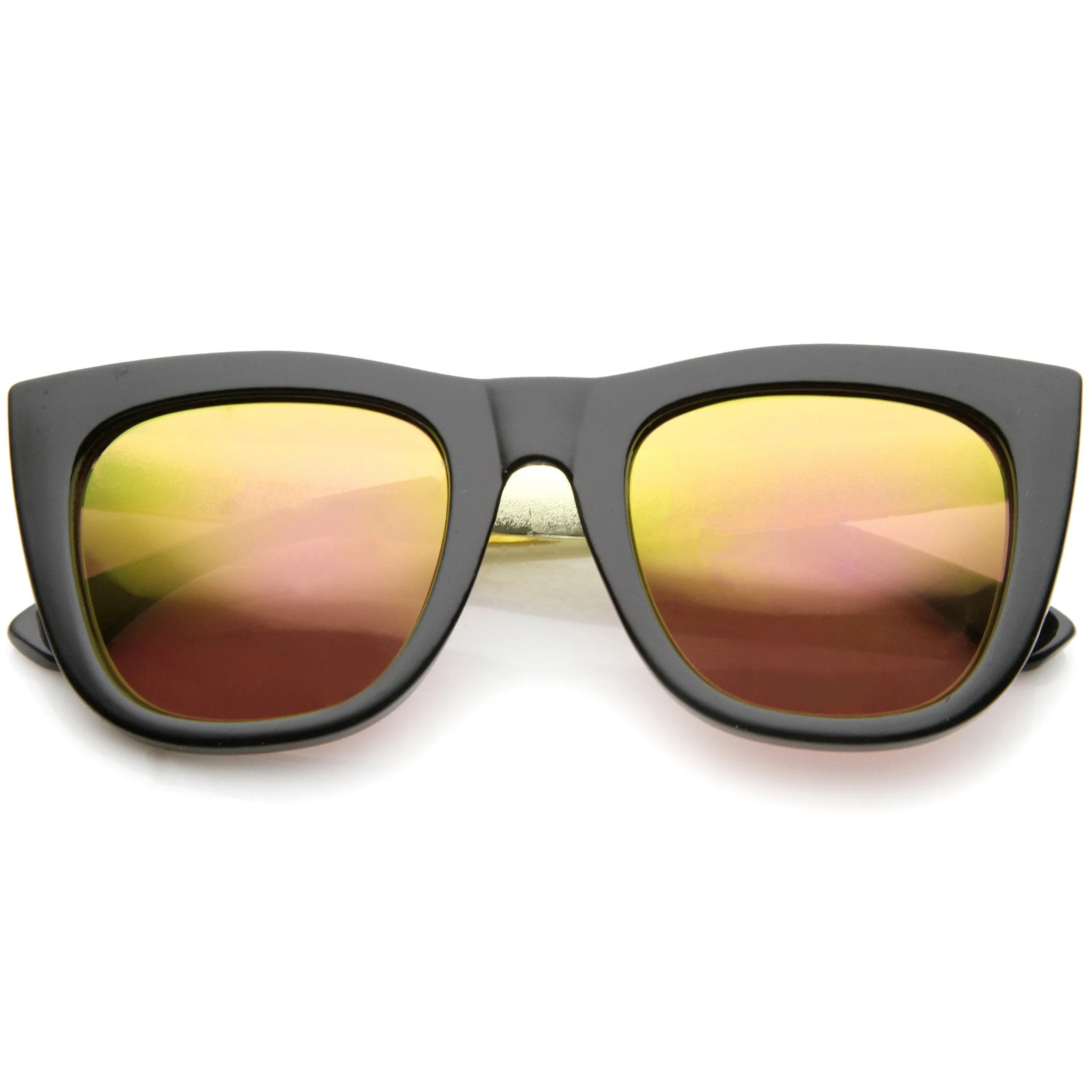 Mirrored Lens Alligator Print Temple Street Wear Sunglasses A238