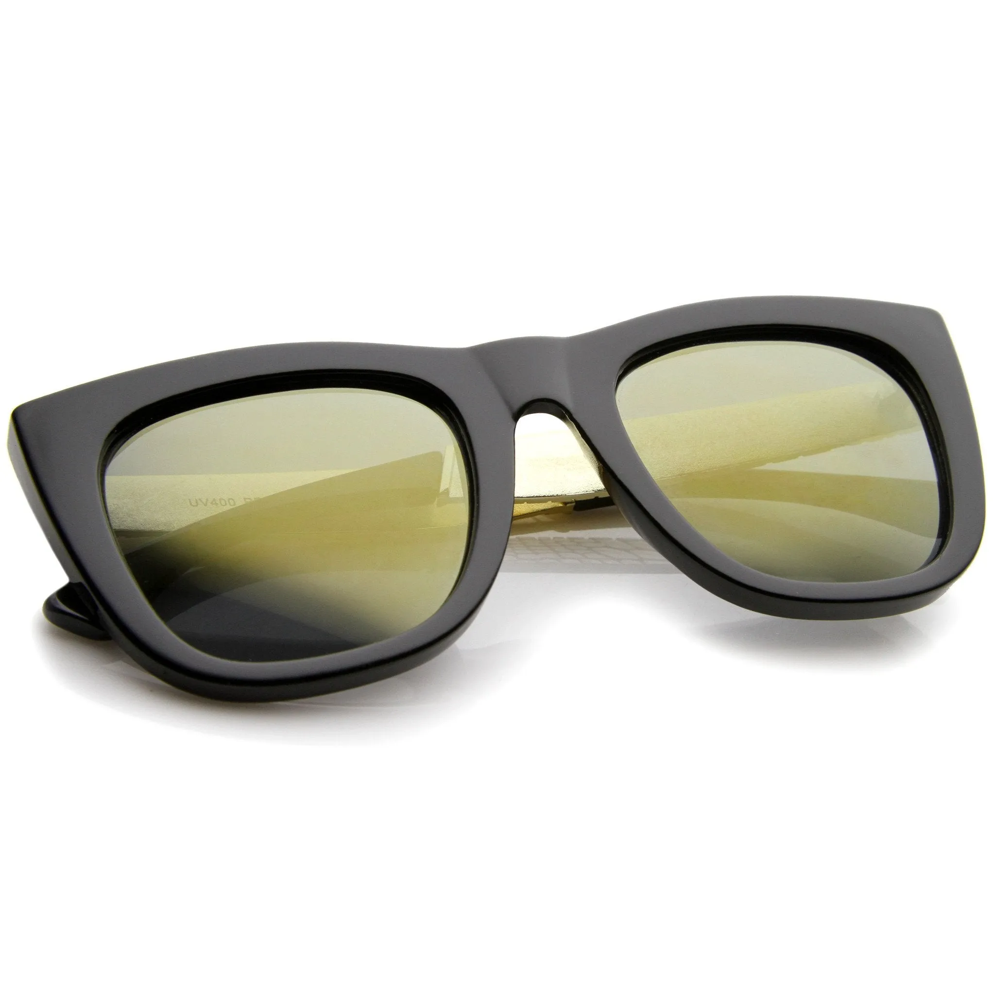 Mirrored Lens Alligator Print Temple Street Wear Sunglasses A238