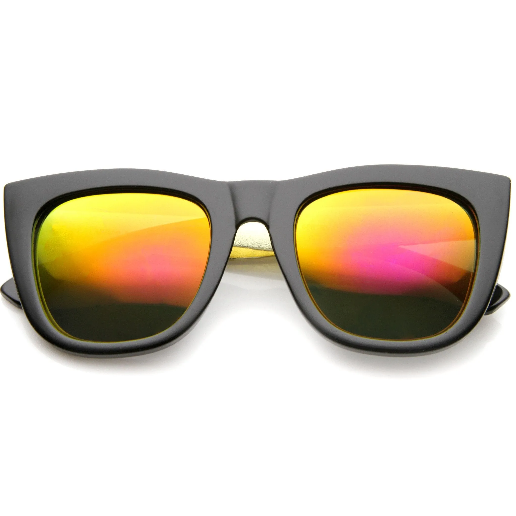 Mirrored Lens Alligator Print Temple Street Wear Sunglasses A238