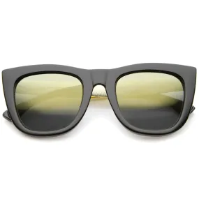 Mirrored Lens Alligator Print Temple Street Wear Sunglasses A238