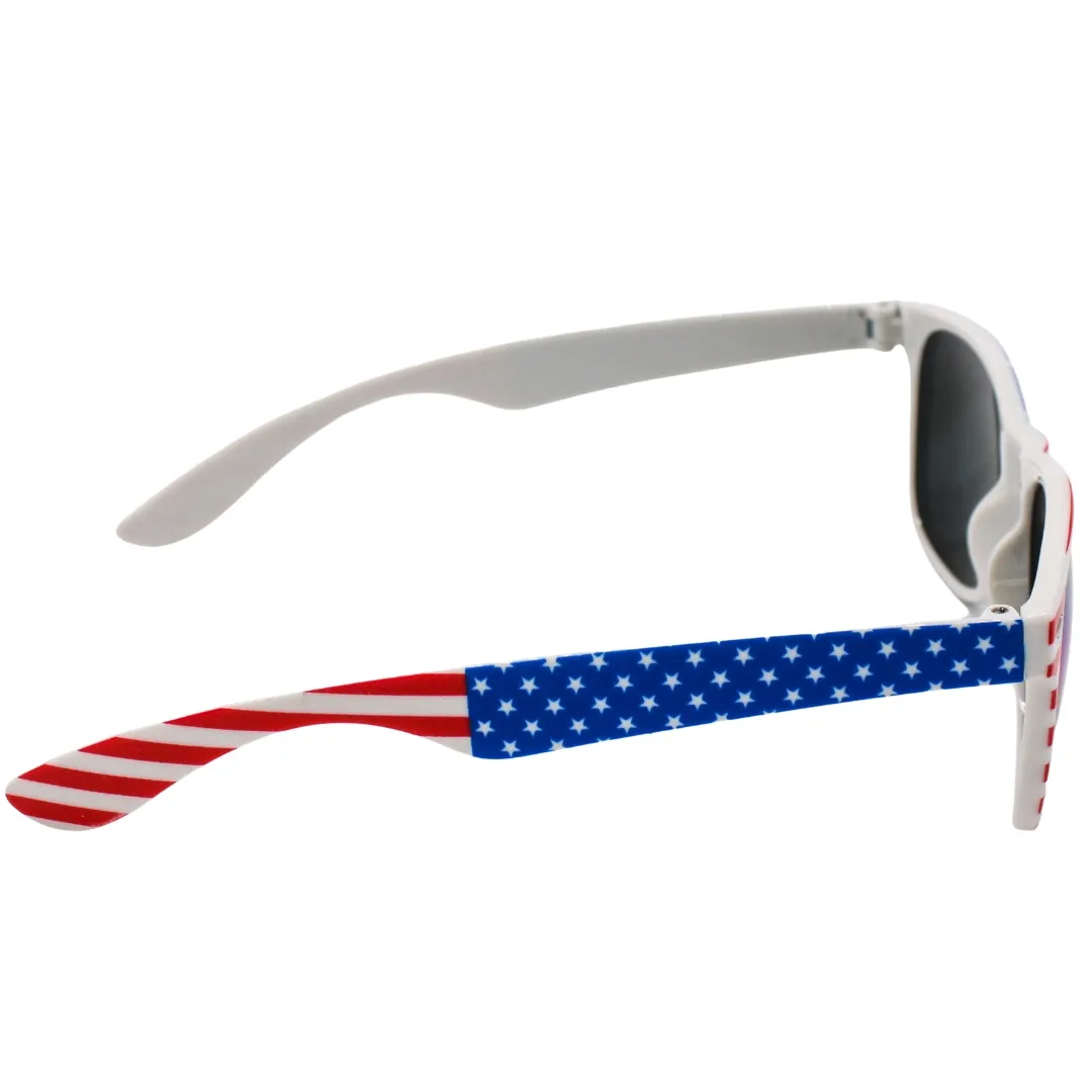 Mirrored Lens American Flag Sunglasses (Each)