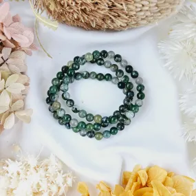 Moss Agate Bracelet - 8mm #2