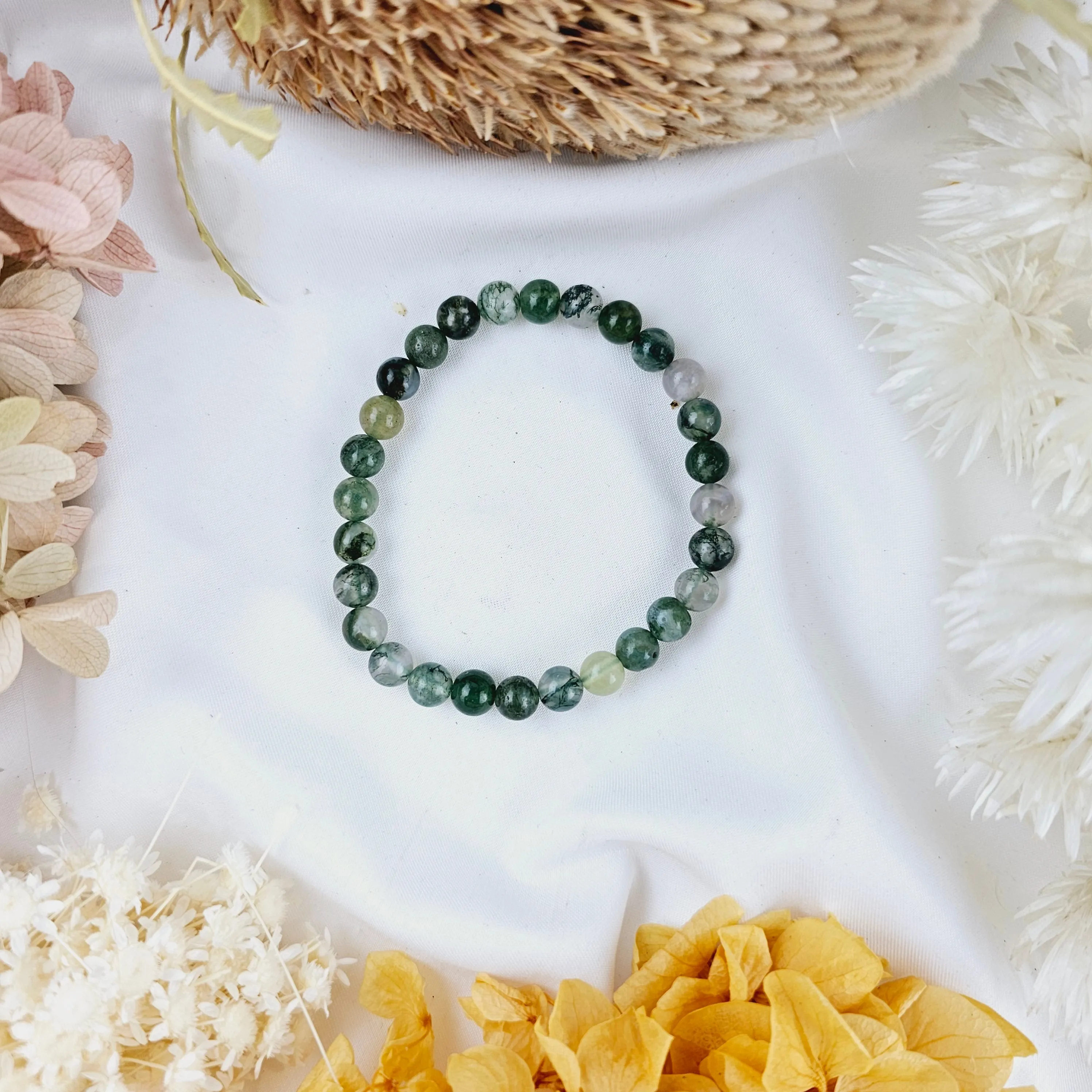 Moss Agate Bracelet - 8mm #2