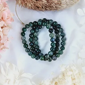 Moss Agate Bracelet - 8mm #3