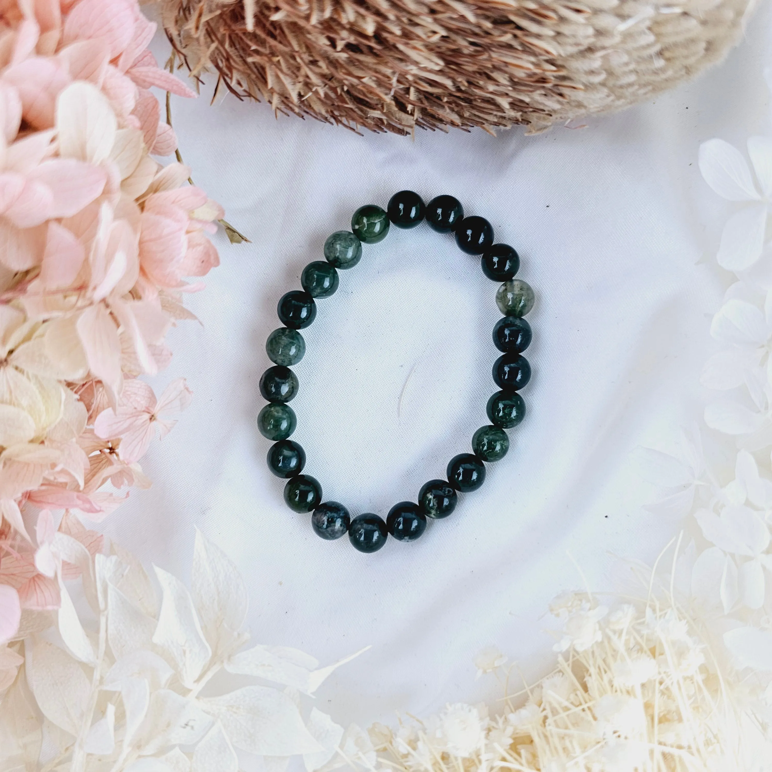 Moss Agate Bracelet - 8mm #3