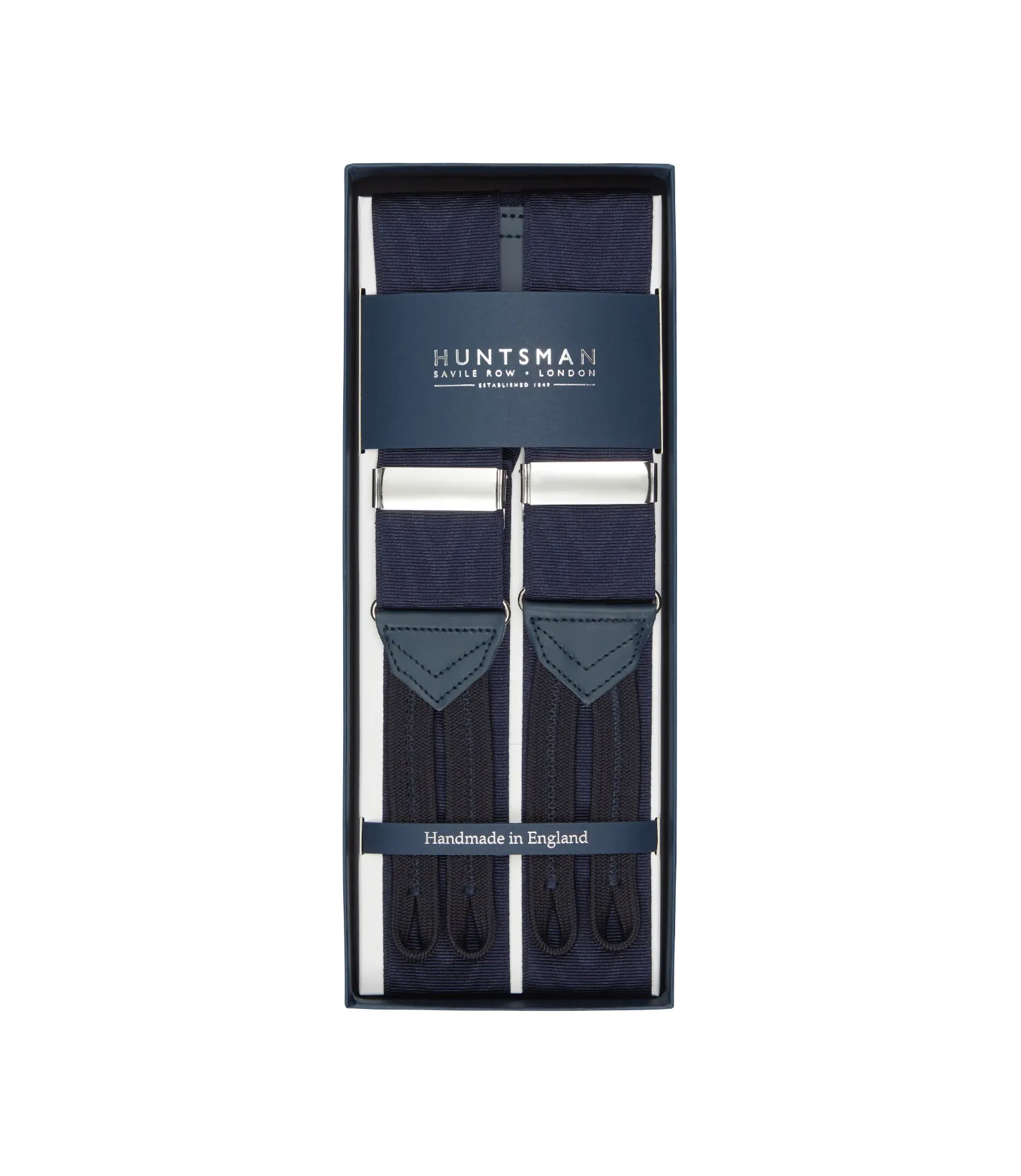 Navy Silk Moire Braces