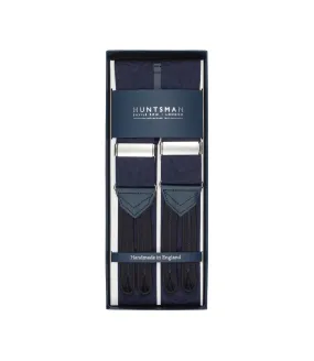 Navy Silk Moire Braces
