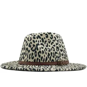 New Women Men Wool Fedora Hat With Leather Ribbon Gentleman Elegant Lady Winter Autumn Wide Brim Jazz Church Panama Sombrero Cap