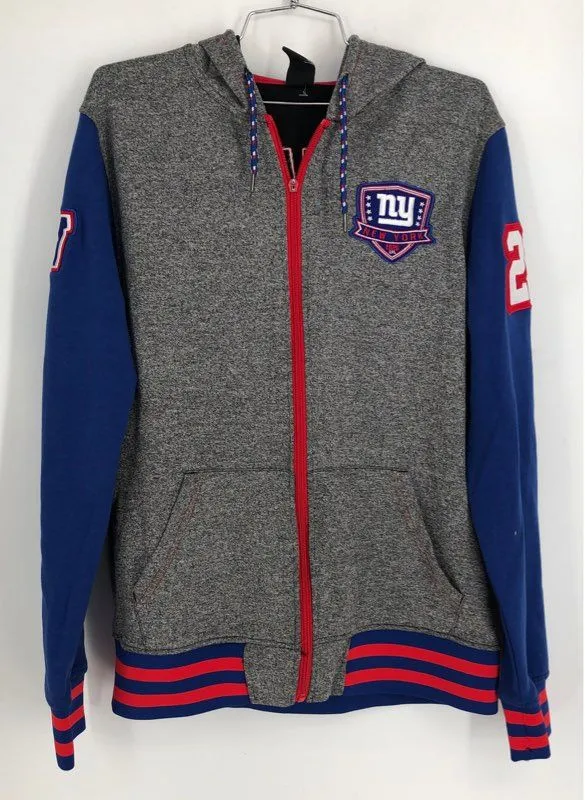 NFL Men's Gray New York Giants Football Reversible Jacket - Size M