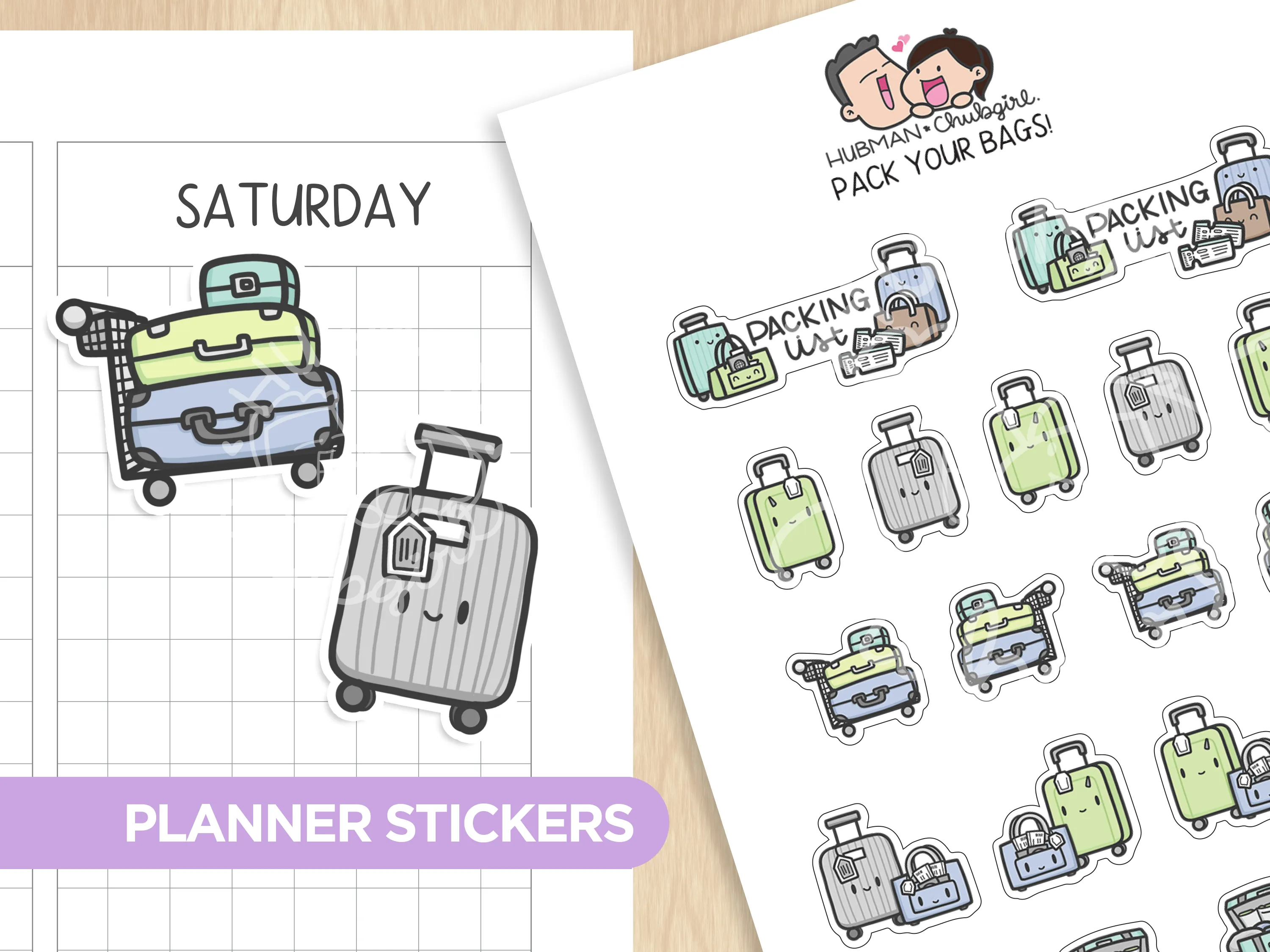 Pack Your Bags Planner Stickers