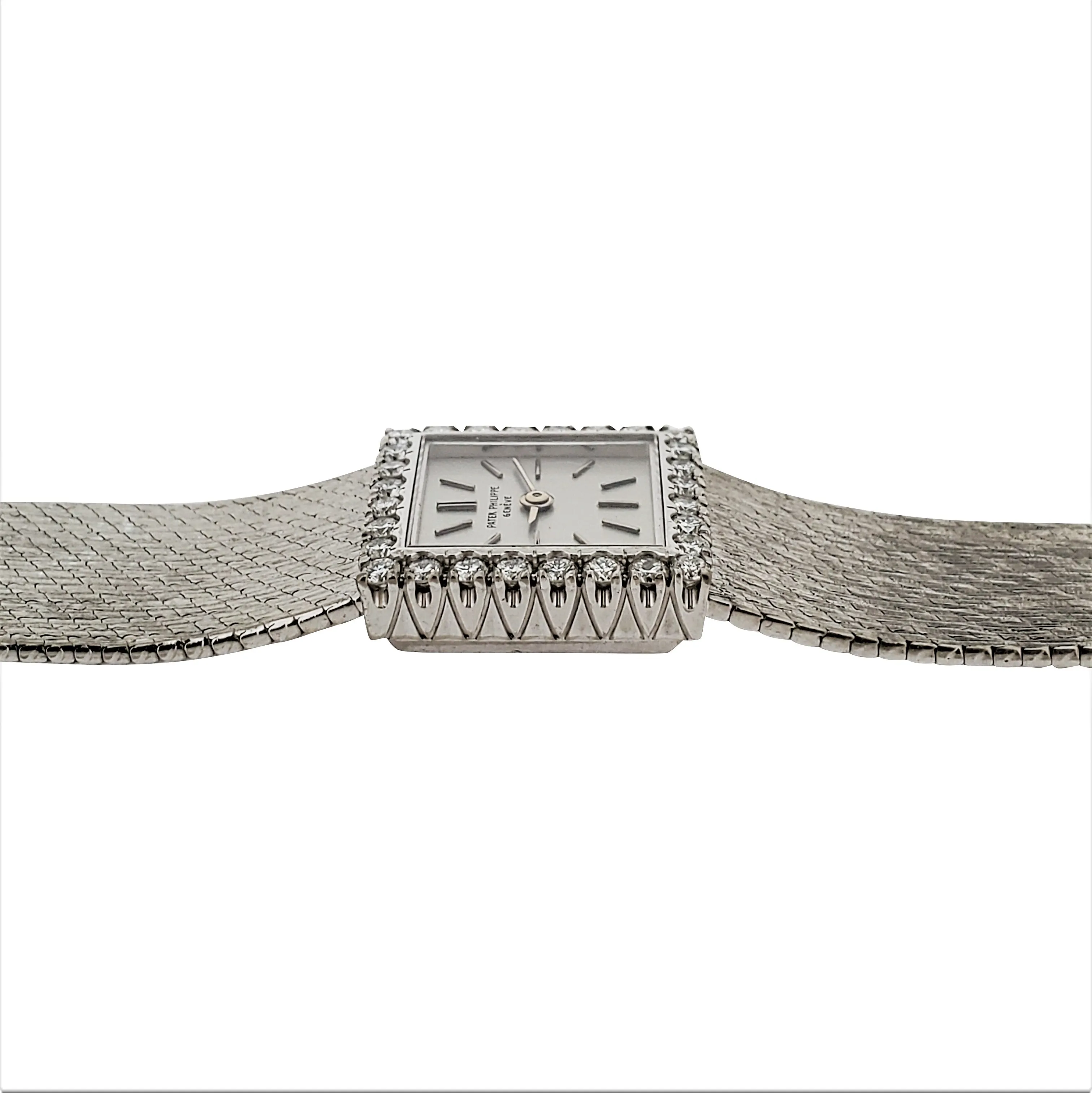 Patek Philippe Ladies Diamond Set Bracelet Watch; White Gold  Circa 1968