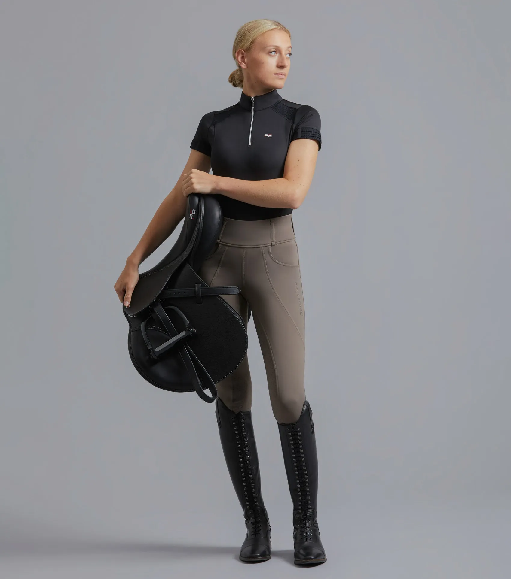 PEI Remisa Short Sleeve Riding Top - Black