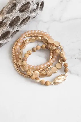 PennyLine inc. - 5 Piece Boho Beaded Bracelet Stack
