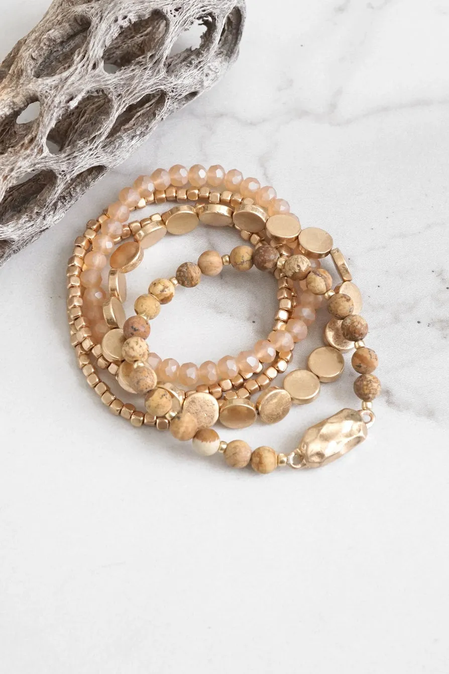 PennyLine inc. - 5 Piece Boho Beaded Bracelet Stack