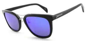 Peppers Polarized Sunglasses Lenox Black with Blue Mirror/Brown Lens