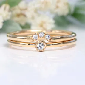 Petite 18ct Rose Gold Diamond Ring Set (Size K 1/2)