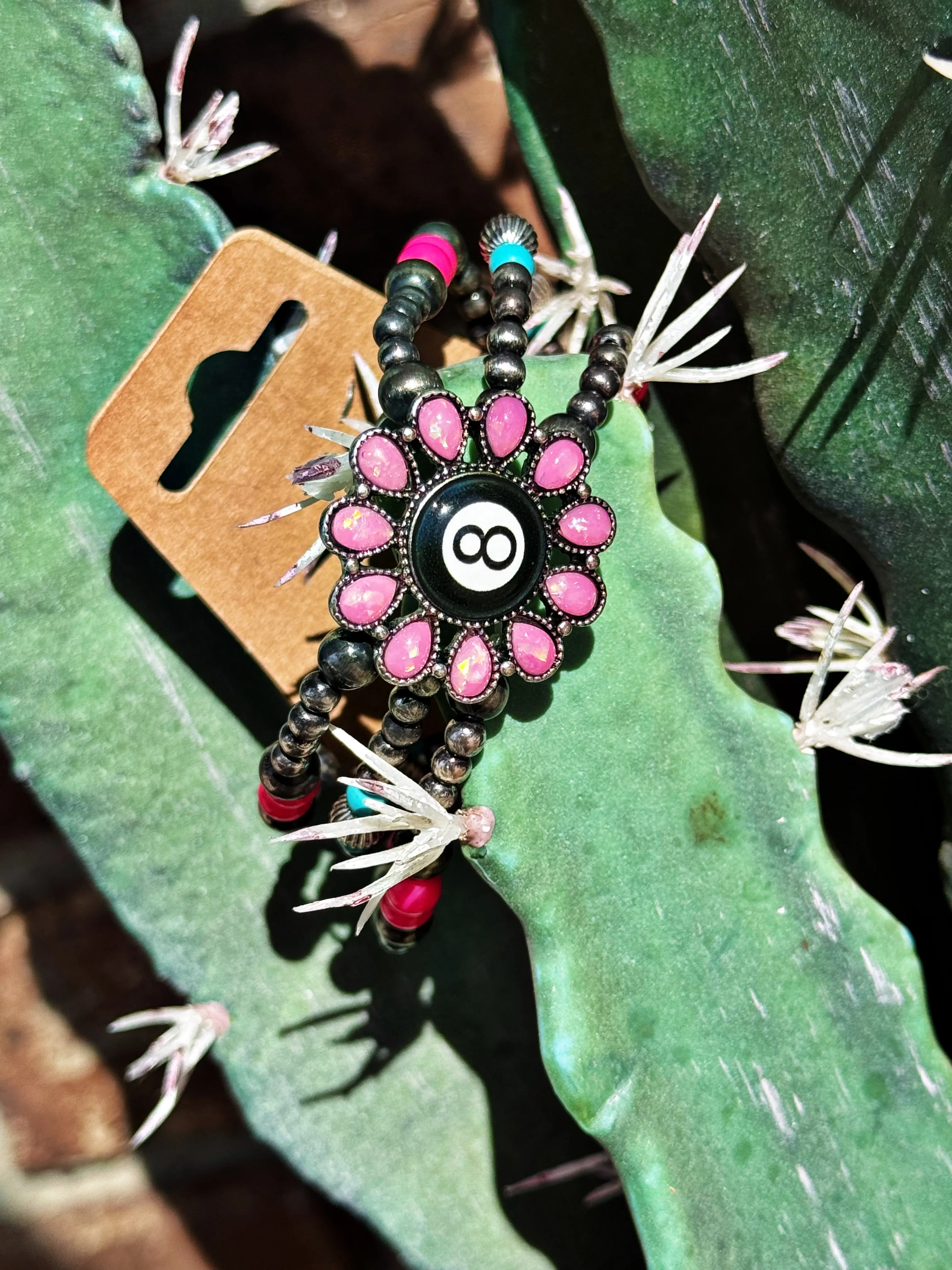 Pink Opal 8Ball Bracelet